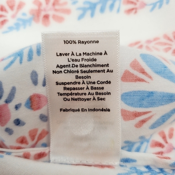 Talbots Ruffle Tie Neck Floral Long Sleeve Blouse - Picture 8 of 8